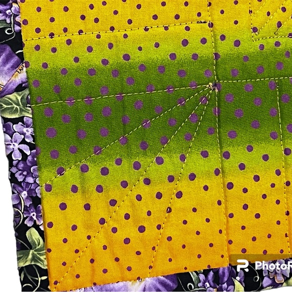 One of a Kind Handmade Wall Hanging, Lap Quilt, Baby Quilt, Table Top 42”x40” - Picture 7 of 11